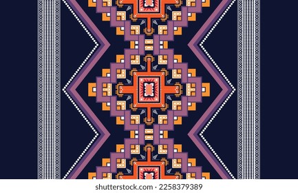 Geometric ethnic pattern vector background. seamless pattern traditional,Design for background, wallpaper, Batik, fabric, carpet, clothing, wrapping, and textile. Colorful ethnic pattern