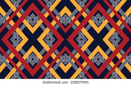 Geometric ethnic pattern vector background. seamless pattern traditional,Design for background, wallpaper, Batik, fabric, carpet, clothing, wrapping, and textile. Colorful ethnic pattern