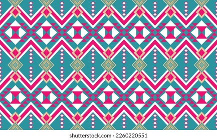 Geometric ethnic pattern vector background. seamless pattern traditional,Design for background, wallpaper, Batik, fabric, carpet, clothing, wrapping, and textile. Colorful ethnic pattern