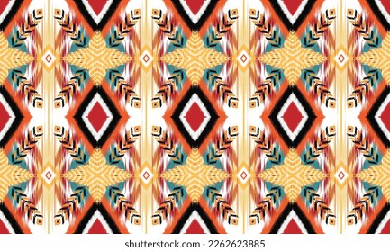 Geometric ethnic pattern vector background. seamless pattern traditional,Design for background, wallpaper, Batik, fabric, carpet, clothing, wrapping, and textile. Colorful ethnic pattern