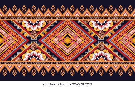 Geometric ethnic pattern vector background. seamless pattern traditional,Design for background, wallpaper, Batik, fabric, carpet, clothing, wrapping, and textile. Colorful ethnic pattern