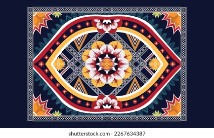 Geometric ethnic pattern vector background. seamless pattern traditional,Design for background, wallpaper, Batik, fabric, carpet, clothing, wrapping, and textile. Colorful ethnic pattern