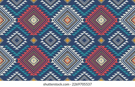 Geometric ethnic pattern vector background. seamless pattern traditional,Design for background, wallpaper, Batik, fabric, carpet, clothing, wrapping, and textile. Colorful ethnic pattern