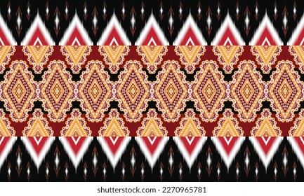 Geometric ethnic pattern vector background. seamless pattern traditional,Design for background, wallpaper, Batik, fabric, carpet, clothing, wrapping, and textile. Colorful ethnic pattern