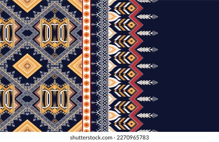 Geometric ethnic pattern vector background. seamless pattern traditional,Design for background, wallpaper, Batik, fabric, carpet, clothing, wrapping, and textile. Colorful ethnic pattern