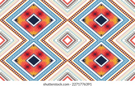 Geometric ethnic pattern vector background. seamless pattern traditional,Design for background, wallpaper, Batik, fabric, carpet, clothing, wrapping, and textile. Colorful ethnic pattern