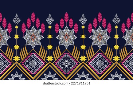 Geometric ethnic pattern vector background. seamless pattern traditional,Design for background, wallpaper, Batik, fabric, carpet, clothing, wrapping, and textile. Colorful ethnic pattern