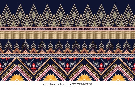 Geometric ethnic pattern vector background. seamless pattern traditional,Design for background, wallpaper, Batik, fabric, carpet, clothing, wrapping, and textile. Colorful ethnic pattern
