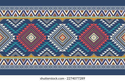 Geometric ethnic pattern vector background. seamless pattern traditional,Design for background, wallpaper, Batik, fabric, carpet, clothing, wrapping, and textile. Colorful ethnic pattern