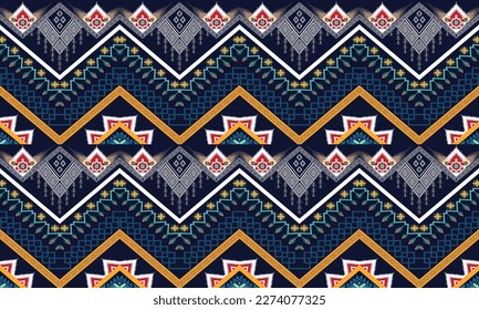 Geometric ethnic pattern vector background. seamless pattern traditional,Design for background, wallpaper, Batik, fabric, carpet, clothing, wrapping, and textile. Colorful ethnic pattern