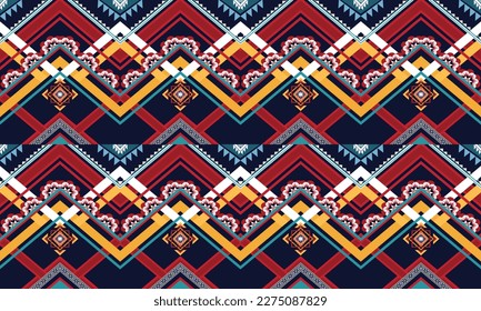 Geometric ethnic pattern vector background. seamless pattern traditional,Design for background, wallpaper, Batik, fabric, carpet, clothing, wrapping, and textile. Colorful ethnic pattern