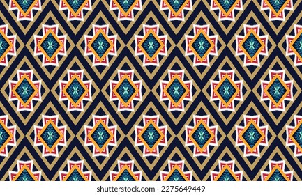 Geometric ethnic pattern vector background. seamless pattern traditional,Design for background, wallpaper, Batik, fabric, carpet, clothing, wrapping, and textile. Colorful ethnic pattern