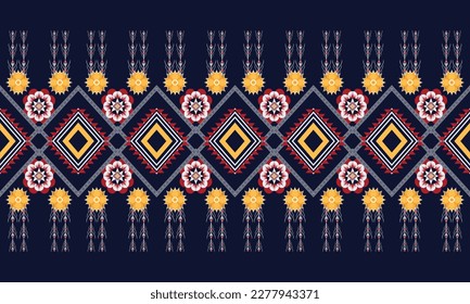 Geometric ethnic pattern vector background. seamless pattern traditional,Design for background, wallpaper, Batik, fabric, carpet, clothing, wrapping, and textile. Colorful ethnic pattern illustration