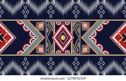 Geometric ethnic pattern vector background. seamless pattern traditional,Design for background, wallpaper, Batik, fabric, carpet, clothing, wrapping, and textile. Colorful ethnic pattern illustration