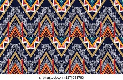 Geometric ethnic pattern vector background. seamless pattern traditional,Design for background, wallpaper, Batik, fabric, carpet, clothing, wrapping, and textile. Colorful ethnic pattern illustration