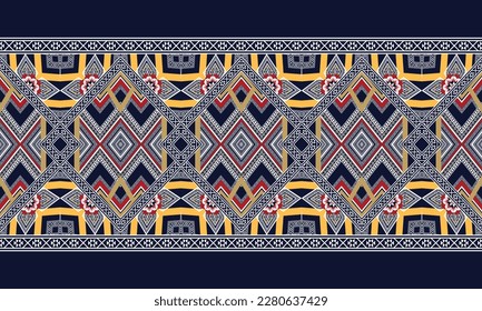 Geometric ethnic pattern vector background. seamless pattern traditional,Design for background, wallpaper, Batik, fabric, carpet, clothing, wrapping, and textile. Colorful ethnic pattern illustration