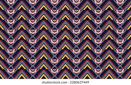 Geometric ethnic pattern vector background. seamless pattern traditional,Design for background, wallpaper, Batik, fabric, carpet, clothing, wrapping, and textile. Colorful ethnic pattern illustration