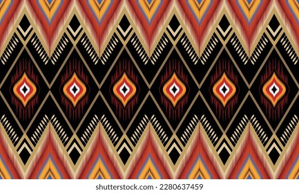 Geometric ethnic pattern vector background. seamless pattern traditional,Design for background, wallpaper, Batik, fabric, carpet, clothing, wrapping, and textile. Colorful ethnic pattern illustration