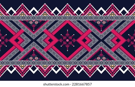 Geometric ethnic pattern vector background. seamless pattern traditional,Design for background, wallpaper, Batik, fabric, carpet, clothing, wrapping, and textile. Colorful ethnic pattern illustration