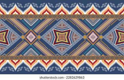 Geometric ethnic pattern vector background. seamless pattern traditional,Design for background, wallpaper, Batik, fabric, carpet, clothing, wrapping, and textile. Colorful ethnic pattern illustration