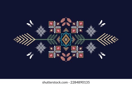 Geometric ethnic pattern vector background. seamless pattern traditional,Design for background, wallpaper, Batik, fabric, carpet, clothing, wrapping, and textile. Colorful ethnic pattern illustration