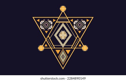 Geometric ethnic pattern vector background. seamless pattern traditional,Design for background, wallpaper, Batik, fabric, carpet, clothing, wrapping, and textile. Colorful ethnic pattern illustration