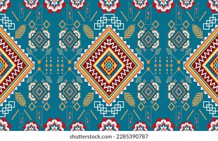 Geometric ethnic pattern vector background. seamless pattern traditional,Design for background, wallpaper, Batik, fabric, carpet, clothing, wrapping, and textile. Colorful ethnic pattern illustration
