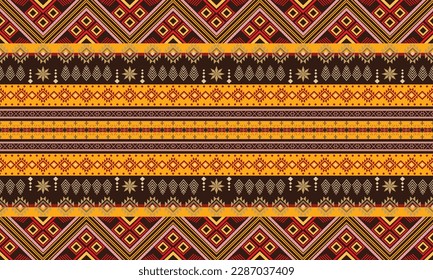 Geometric ethnic pattern vector background. seamless pattern traditional,Design for background, wallpaper, Batik, fabric, carpet, clothing, wrapping, and textile. Colorful ethnic pattern illustration
