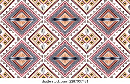 Geometric ethnic pattern vector background. seamless pattern traditional,Design for background, wallpaper, Batik, fabric, carpet, clothing, wrapping, and textile. Colorful ethnic pattern illustration
