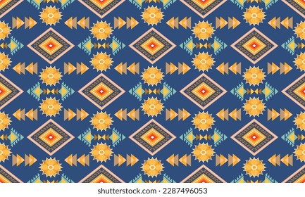 Geometric ethnic pattern vector background. seamless pattern traditional,Design for background, wallpaper, Batik, fabric, carpet, clothing, wrapping, and textile. Colorful ethnic pattern illustration