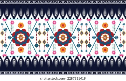 Geometric ethnic pattern vector background. seamless pattern traditional,Design for background, wallpaper, Batik, fabric, carpet, clothing, wrapping, and textile. Colorful ethnic pattern illustration