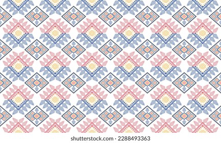 Geometric ethnic pattern vector background. seamless pattern traditional,Design for background, wallpaper, Batik, fabric, carpet, clothing, wrapping, and textile. Colorful ethnic pattern illustration