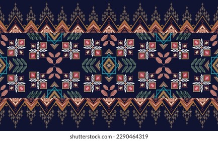 Geometric ethnic pattern vector background. seamless pattern traditional,Design for background, wallpaper, Batik, fabric, carpet, clothing, wrapping, and textile. Colorful ethnic pattern illustration