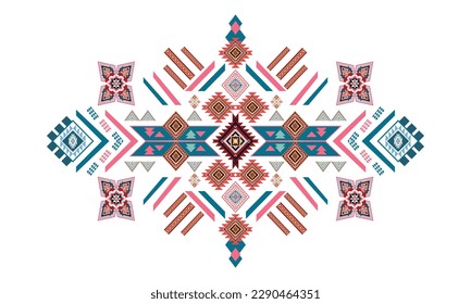 Fondo vectorial de patrón geométrico étnico. patrón sin costura tradicional,Diseño para fondo, papel pintado, Batik, tela, alfombra, ropa, envoltura y textil. Dibujo de patrones étnicos coloridos