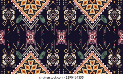 Geometric ethnic pattern vector background. seamless pattern traditional,Design for background, wallpaper, Batik, fabric, carpet, clothing, wrapping, and textile. Colorful ethnic pattern illustration