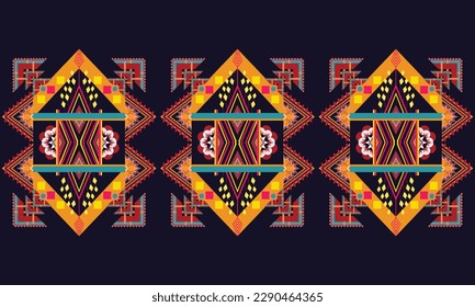 Geometric ethnic pattern vector background. seamless pattern traditional,Design for background, wallpaper, Batik, fabric, carpet, clothing, wrapping, and textile. Colorful ethnic pattern illustration