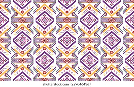 Geometric ethnic pattern vector background. seamless pattern traditional,Design for background, wallpaper, Batik, fabric, carpet, clothing, wrapping, and textile. Colorful ethnic pattern illustration