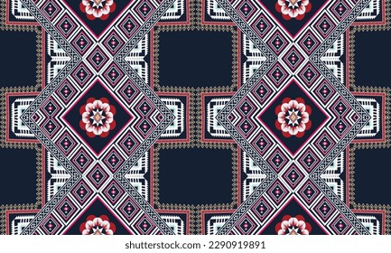 Geometric ethnic pattern vector background. seamless pattern traditional,Design for background, wallpaper, Batik, fabric, carpet, clothing, wrapping, and textile. Colorful ethnic pattern illustration