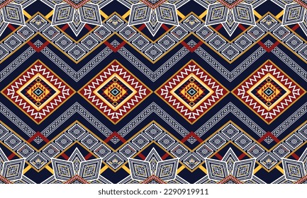 Geometric ethnic pattern vector background. seamless pattern traditional,Design for background, wallpaper, Batik, fabric, carpet, clothing, wrapping, and textile. Colorful ethnic pattern illustration