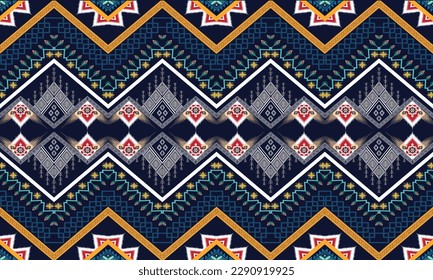 Geometric ethnic pattern vector background. seamless pattern traditional,Design for background, wallpaper, Batik, fabric, carpet, clothing, wrapping, and textile. Colorful ethnic pattern illustration