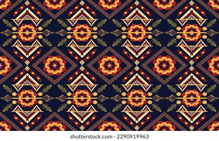Geometric ethnic pattern vector background. seamless pattern traditional,Design for background, wallpaper, Batik, fabric, carpet, clothing, wrapping, and textile. Colorful ethnic pattern illustration