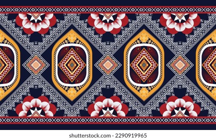 Geometric ethnic pattern vector background. seamless pattern traditional,Design for background, wallpaper, Batik, fabric, carpet, clothing, wrapping, and textile. Colorful ethnic pattern illustration