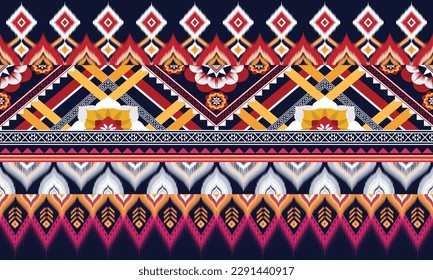 Geometric ethnic pattern vector background. seamless pattern traditional,Design for background, wallpaper, Batik, fabric, carpet, clothing, wrapping, and textile. Colorful ethnic pattern illustration