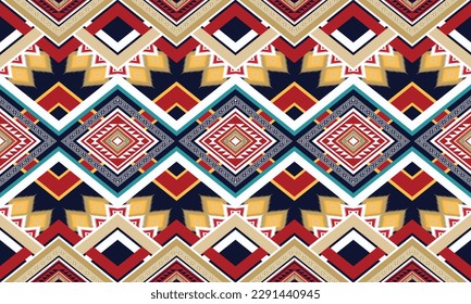Geometric ethnic pattern vector background. seamless pattern traditional,Design for background, wallpaper, Batik, fabric, carpet, clothing, wrapping, and textile. Colorful ethnic pattern illustration