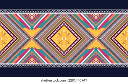 Geometric ethnic pattern vector background. seamless pattern traditional,Design for background, wallpaper, Batik, fabric, carpet, clothing, wrapping, and textile. Colorful ethnic pattern illustration