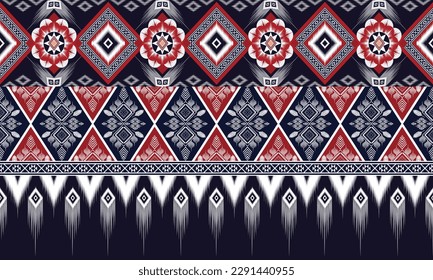 Geometric ethnic pattern vector background. seamless pattern traditional,Design for background, wallpaper, Batik, fabric, carpet, clothing, wrapping, and textile. Colorful ethnic pattern illustration