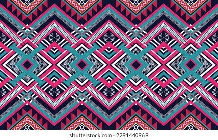 Geometric ethnic pattern vector background. seamless pattern traditional,Design for background, wallpaper, Batik, fabric, carpet, clothing, wrapping, and textile. Colorful ethnic pattern illustration