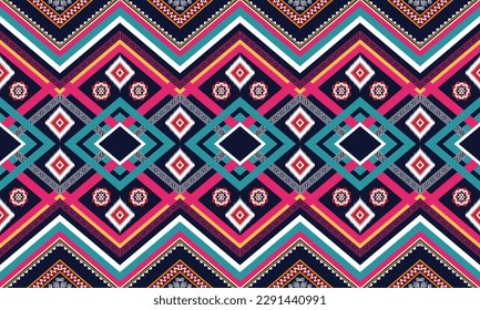 Geometric ethnic pattern vector background. seamless pattern traditional,Design for background, wallpaper, Batik, fabric, carpet, clothing, wrapping, and textile. Colorful ethnic pattern illustration