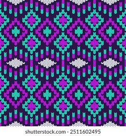 Geometric ethnic pattern vector background. seamless pattern traditional,Design for background, wallpaper, Batik, fabric, carpet, clothing, wrapping, Knitting . Colorful ethnic pattern illustration