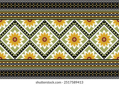 Geometric ethnic pattern vector background. seamless pattern traditional,Design for background, wallpaper, Batik, fabric, carpet, clothing, wrapping, and textile. Colorful ethnic pattern illustration